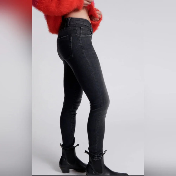 One Teaspoon Freebird Black & White With Light Contrast Skinny Low Rise Jeans - Picture 9 of 11